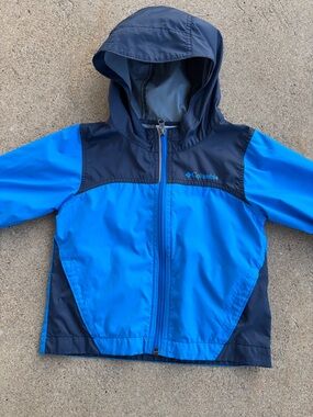 Columbia Kids 3T Blue and Navy Hooded Rain Jacket